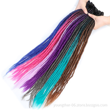 24inch Handmade Crochet Braid Locs Twist Afro Kinky Human Hair Dreadlocks Extensions For Sale Soft Dreadlocks Braids